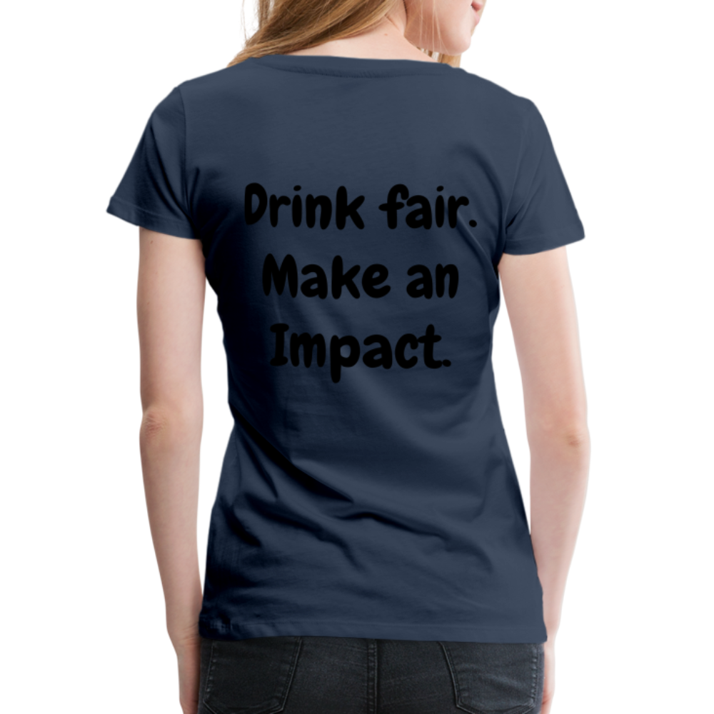 "Drink fair" Schiffkorb Shirt (Frauen) - navy