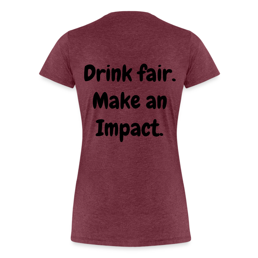"Drink fair" Schiffkorb Shirt (Frauen) - heather burgundy