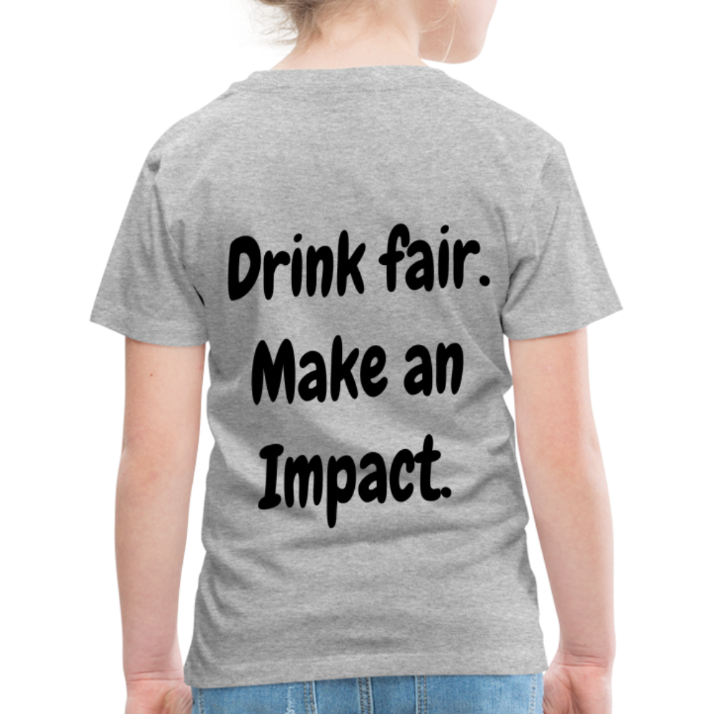 "Drink fair" Schiffkorb Shirt (Kinder) - heather grey