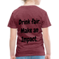 "Drink fair" Schiffkorb Shirt (Kinder) - heather burgundy