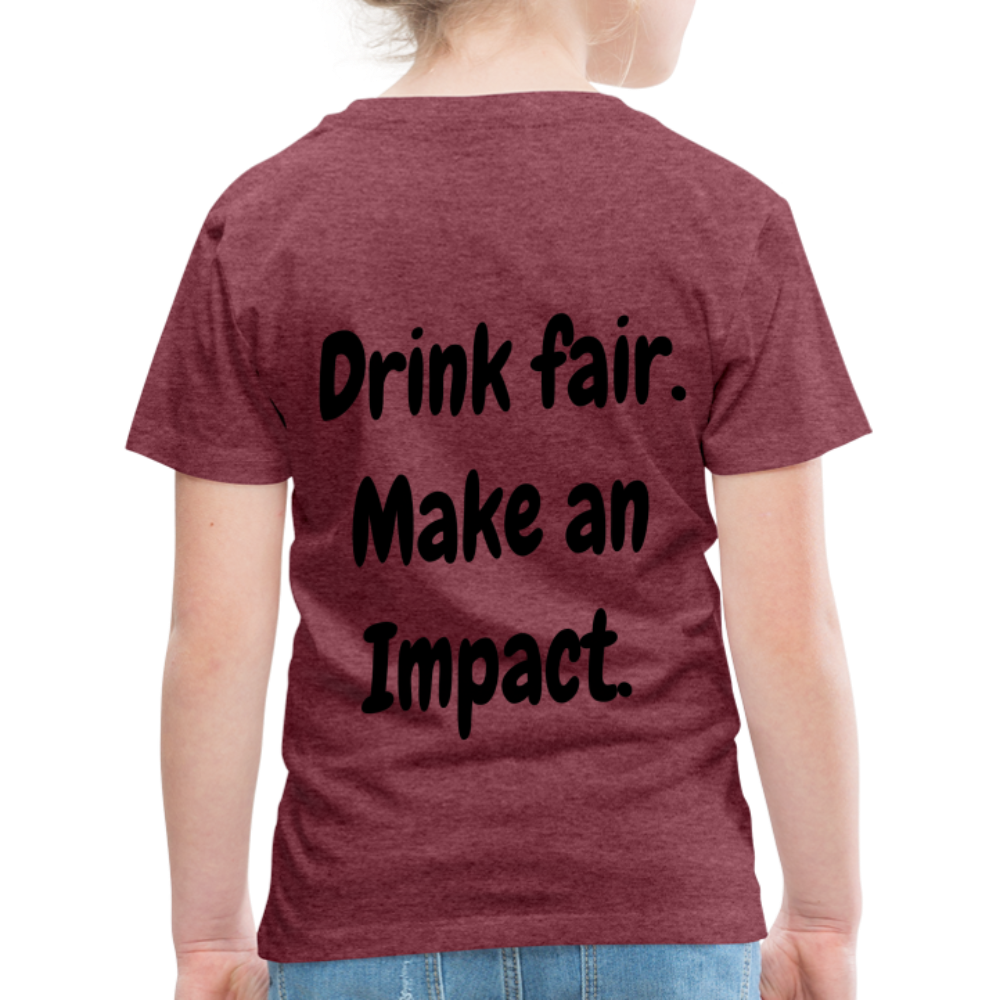 "Drink fair" Schiffkorb Shirt (Kinder) - heather burgundy