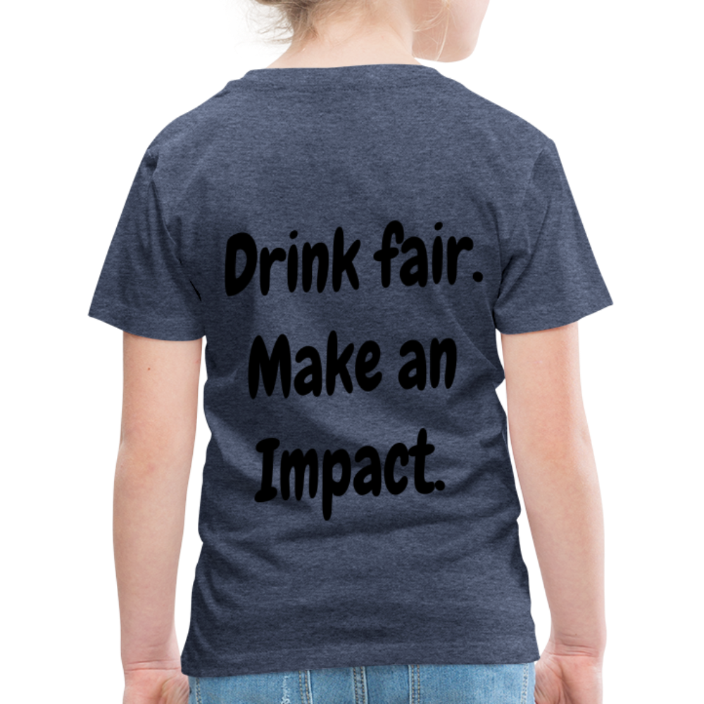 "Drink fair" Schiffkorb Shirt (Kinder) - heather blue